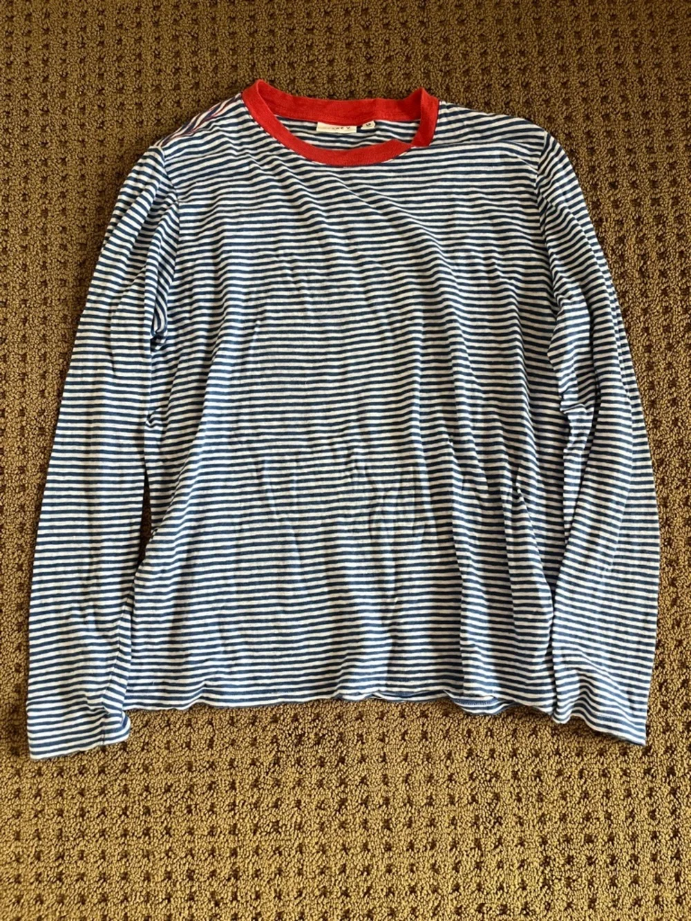 Clare V. Blue/Cream Mini Stripe Long Sleeve - S - Picture 7 of 7